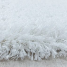 Koberec Fluffy Super Soft biely kruh
