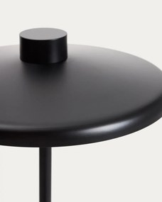 Čierna stojacia lampa s kovovým tienidlom (výška 130 cm) Nuvira – Kave Home