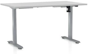 Výškovo nastaviteľný stôl OfficeTech A, 120 x 80 cm, sivá podnož, svetlo sivá