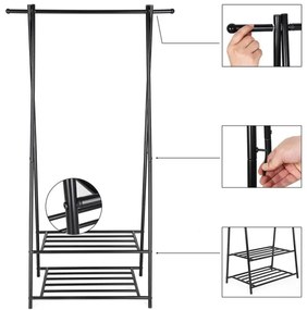 Stojanový vešiak LINEA čierny