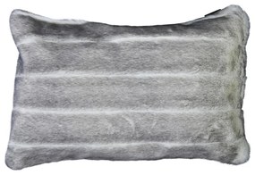 Svetlo sivý chlpatý vankúš Tiara s prúžkami - 40 * 60 * 15cm