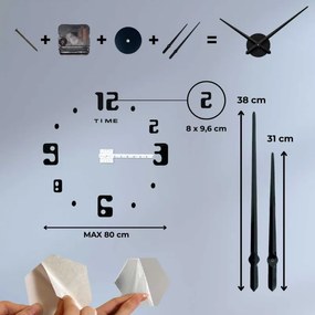 Moderné exkluzívne nalepovacie 3D hodiny na stenu| SENTOP 12S009