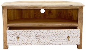 furniture-nabytek.cz - Rohový stolík pod tv z masívneho dreva mango 110x60x50