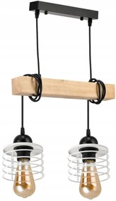 BERGE Závesné stropné svietidlo LED drevený trám 2xE27 Luster Spring White