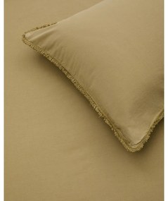 Žlté/zelené obliečky na jednolôžko/predĺžené z bavlneného perkálu 150x220 cm Sifinia – Kave Home