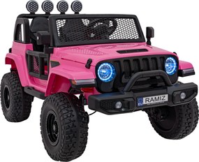 Ramiz Terénne auto OFF-ROAD 3.0 pre deti ružové + diaľkové ovládanie + pomalý štart + pásy + LED a zvuky