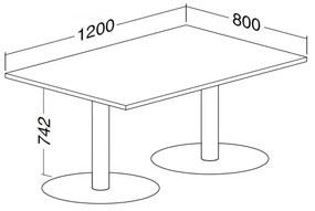 Konferenčný stôl ProOffice 80 x 120 x 74,2 cm, buk