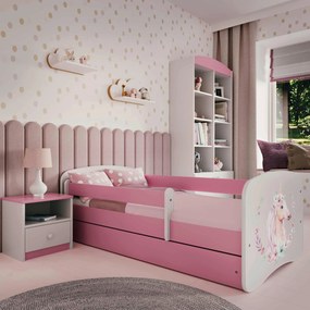 XXXLutz POSTEĽ PRE DETI A MLÁDEŽ 80/160 cm, biela, pink MID.YOU - Detské izby - 002142000221