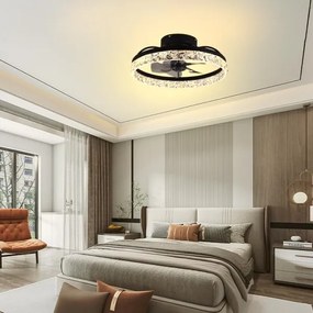 LED Stmievateľné stropné svietidlo s ventilátorom LED/35W/230V 3000-6500K černá+DO