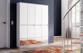 Zrkadlová viacúčelová skriňa s policami Mirror, 37 cm, biela