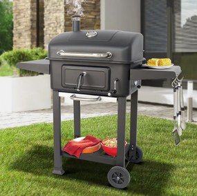 Multifunkčný gril na drevené uhlie BestBerg BBBQ-11B / 54 x 42,5 cm / čierna