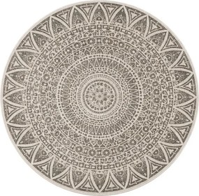 AKCIA: 200x200 (průměr) kruh cm Kusový koberec Mojkoberec Original Nora 104160 Grey Creme kruh – na von aj na doma, šedá, chodba / predsieň, Mujkoberec Original