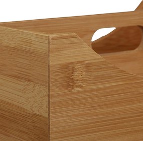 Bambusový úložný box s rúčkou, triediaci, 4 priehradky MARGAS, 25x18x12