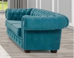 Pohovka 3er v štýle chesterfield Madame, zelená Kronos