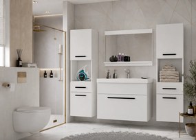 Kúpeľňový nábytok Belini  biely mat + umývadlo + zrkadlo  ROD M 6/0/W/W/0/ZW