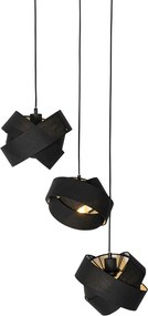 Moderné závesné svietidlo čierne 3-žiarovkové - Cloth