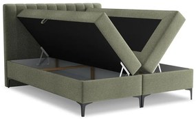 Zelená boxspring posteľ s úložným priestorom 160x200 cm Puhala – Makamii