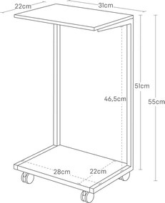 Kovový odkladací stolík 22x31 cm Tower – YAMAZAKI