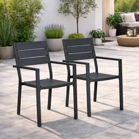 Set 2 záhradných stoličiek s nosnosťou 150 kg béžová