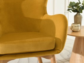 Relaxačné kreslo Letantucce (medová + buk). Akcia -20%. Vlastná spoľahlivá doprava až k Vám domov. 1135919