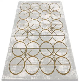 Koberec EMERALD exkluzívne 1010 glamour, štýlový kruhy krém / zlato Veľkosť: 80x150cm