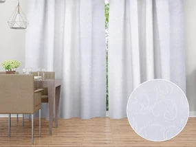 Biante Dekoračný záves TF-078 Ornamenty - studená biela 150x240 cm
