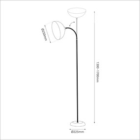 Stojacia lampa Zack, 1x biele PVC tienidlo, b