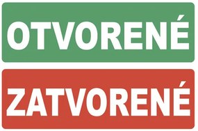 Plastová značka obojstranná Otvorené / Zatvorené 100 x 300 mm