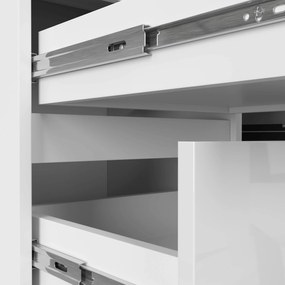 Rohový písací stôl B20 155 bílý lesk levý