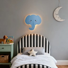 Detská nástenná lampa modrá vrátane LED s 3-stupňovým stmievaním - Ellie the Elephant