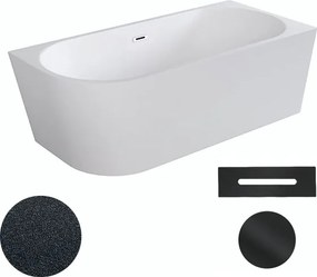 Besco Akrylátová voľne stojaca rohová vaňa Zoya Glam G 150x75 (170x80) biela/grafit BESCO-Typ výpuste: Click-Clack s prepadom, chróm, BESCO-Rozmery: …