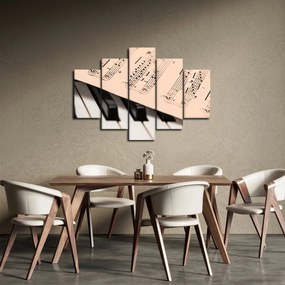 Obraz klavíra s notami (150x105 cm)