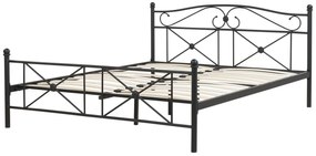 Čierna kovová posteľ s rámom 160 x 200 cm  RODEZ Beliani