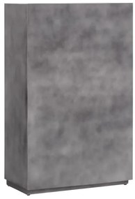 furniture-nabytek.cz - Masívna komoda Highboard Derby z recyklovaného dreva a kovu, lakovaná, šedá – 90×45×145 cm