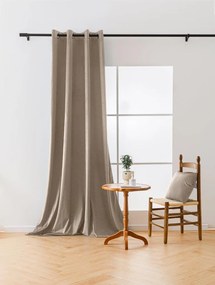 Béžový zatemňovací záves VELVET 140x270 cm Zavesenie: Riasiaca páska