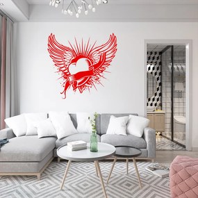 Veselá Stena Samolepka Srdce s krídlami Farba: červená, Veľkosť: 60 x 60 cm