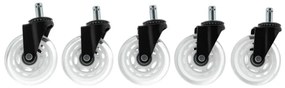 Kancelárske kolieska Ergo Wheel, 5 ks, biela