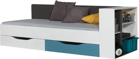 TABLO posteľ a regál TA12 A+B Farba: Grafit + Biela + Atlantic