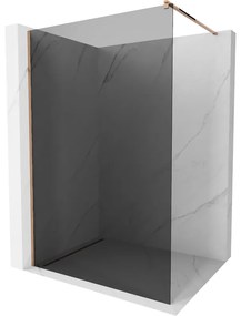 Mexen Kioto, sprchová zástena 80x200 cm, 8mm šedé sklo, profil ružové zlato, 800-080-101-60-40