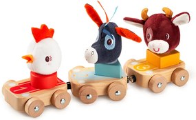 Lilliputiens - súprava 3 drevených autíčok - Farma