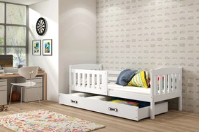 Interbeds Jednolôžková posteľ Kubus2 biela 190x90 s matracom a šuplíkom - biela