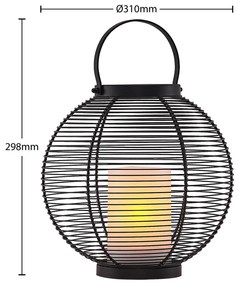 Lindby Mairuna solárna LED lucerna čierna, 30,8 cm