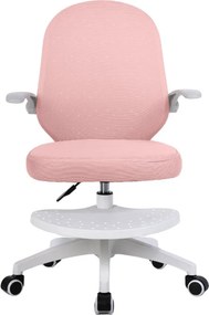 Detská otočná stolička Neoseat JUNI 012 s podnožou — látka, ružová