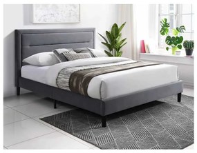 Posteľ Lune Velvet 140 cm, sivá