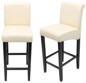 Barová stolička Lance (SET 2 ks) ~ drevené nohy tmavé - Krémová