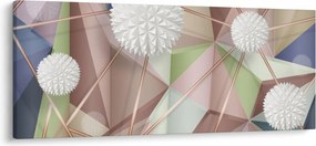 Obraz - 3D Abstrakcia v pastelových farbách (120x50 cm)