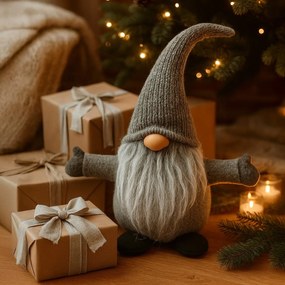 Vánoční skřítek ELF 045 - 35 cm šedý