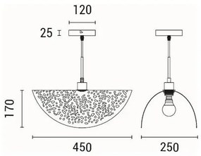 Luster na lanku 1xE27/15W/230V čierna