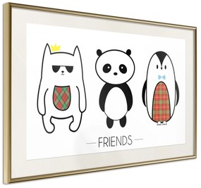 Artgeist Plagát - Friends [Poster] Veľkosť: 90x60, Verzia: Zlatý rám s passe-partout