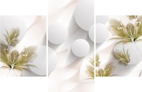 Obraz - 3D kruhy s kvetinami (90x60 cm)